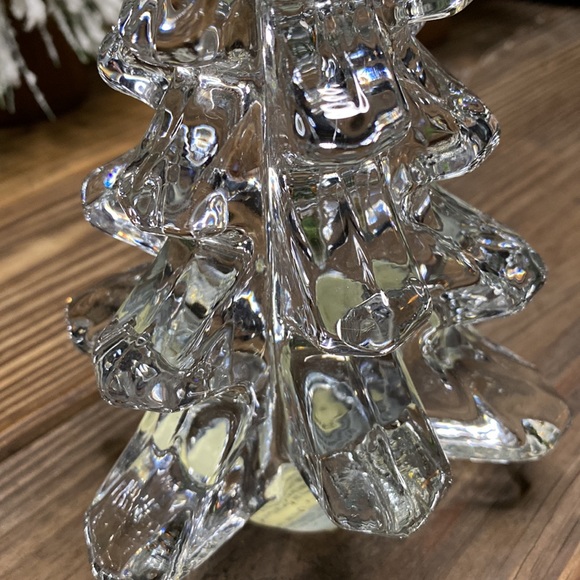 Pottery Barn Solid Thick Glass Tiered Sparkling Crystal Christmas Tree - Picture 5 of 16